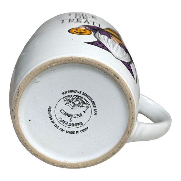 Cobwebs & Cauldrons TRICK OR TREAT Bearded GNOME & PUMPKIN 16 oz Coffee Mug - Picture 6 of 8